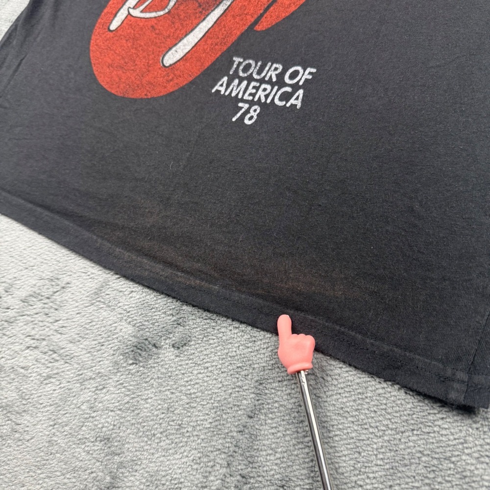 Rolling Stones Tour of America 78 Graphic Tee Black Boxy Cropped Shirt Medium - Picture 6 of 7
